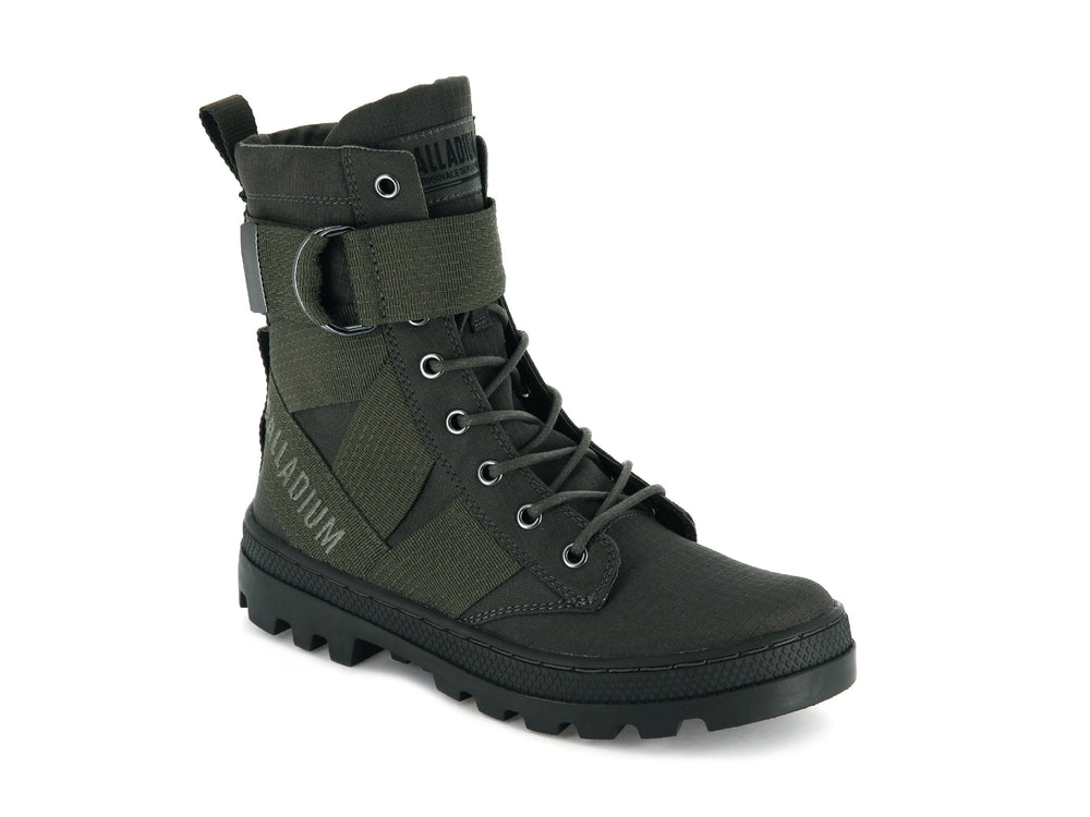 Botas Palladium PALLABOSSE TACT ST TEXTILE Mujer Verde Oliva | Costa Rica-45076